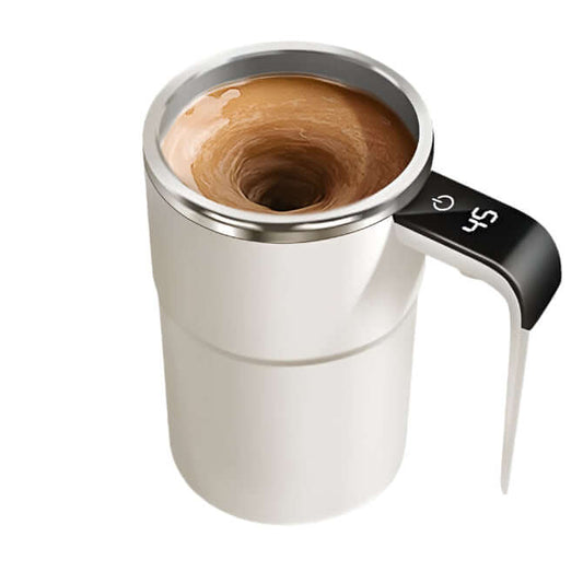 Automatic coffee cup with magnetic stirring, blending coffee seamlessly in just 8 seconds, perfect for busy lifestyles.