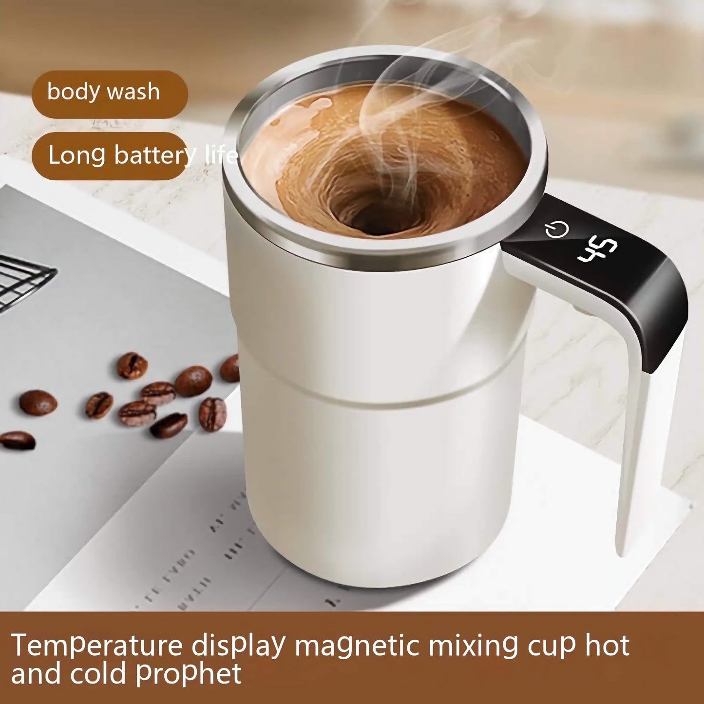 Automatic Mixing Coffee Cup – Magnetic Stirring for Coffee