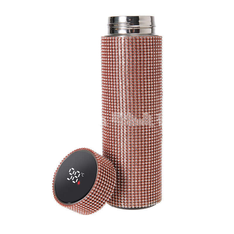 High-Grade Portable Drill Cup with hand-inlaid diamonds, perfect for stylish coffee and tea on the go.