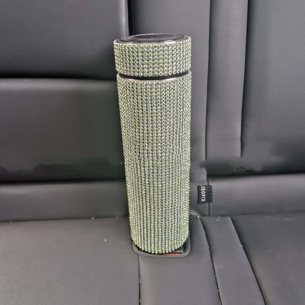 High-Grade Portable Drill Cup adorned with hand-inlaid diamonds, perfect for stylish hydration.