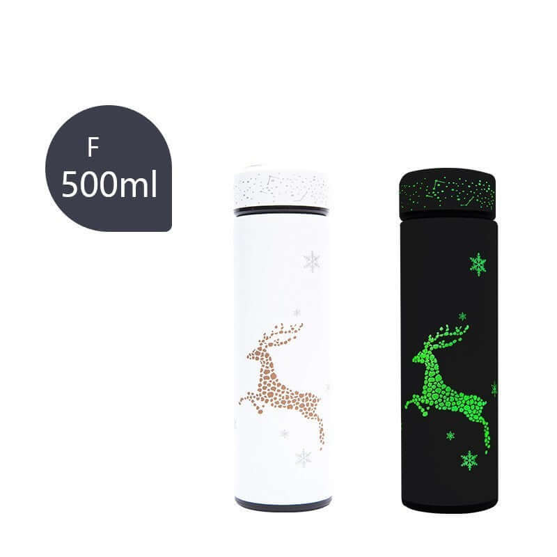 Stylish 500ml couple celebrity cups in white and black featuring reindeer designs for coffee and tea lovers.