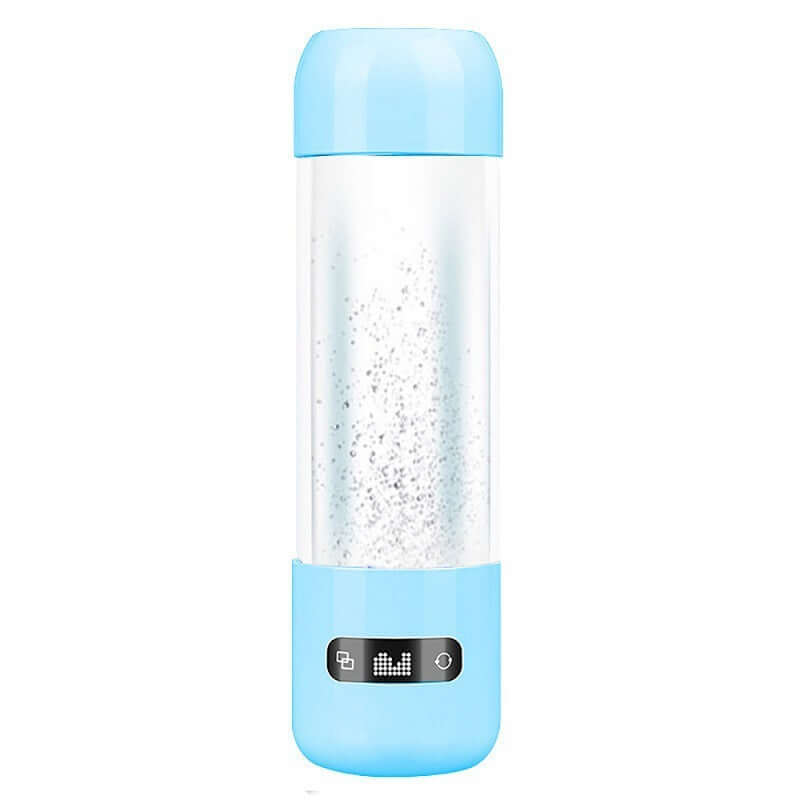 Smart Hydrogen-Rich Water Cup in blue, showcasing hydrogen infusion technology for healthier hydration.